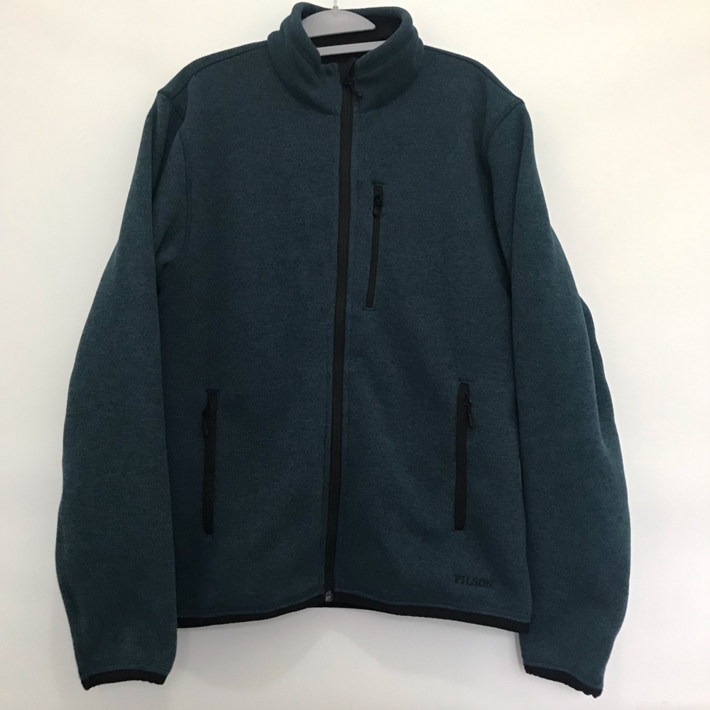 Filson Men's Teal Full-Zip Fleece Jacket Size M